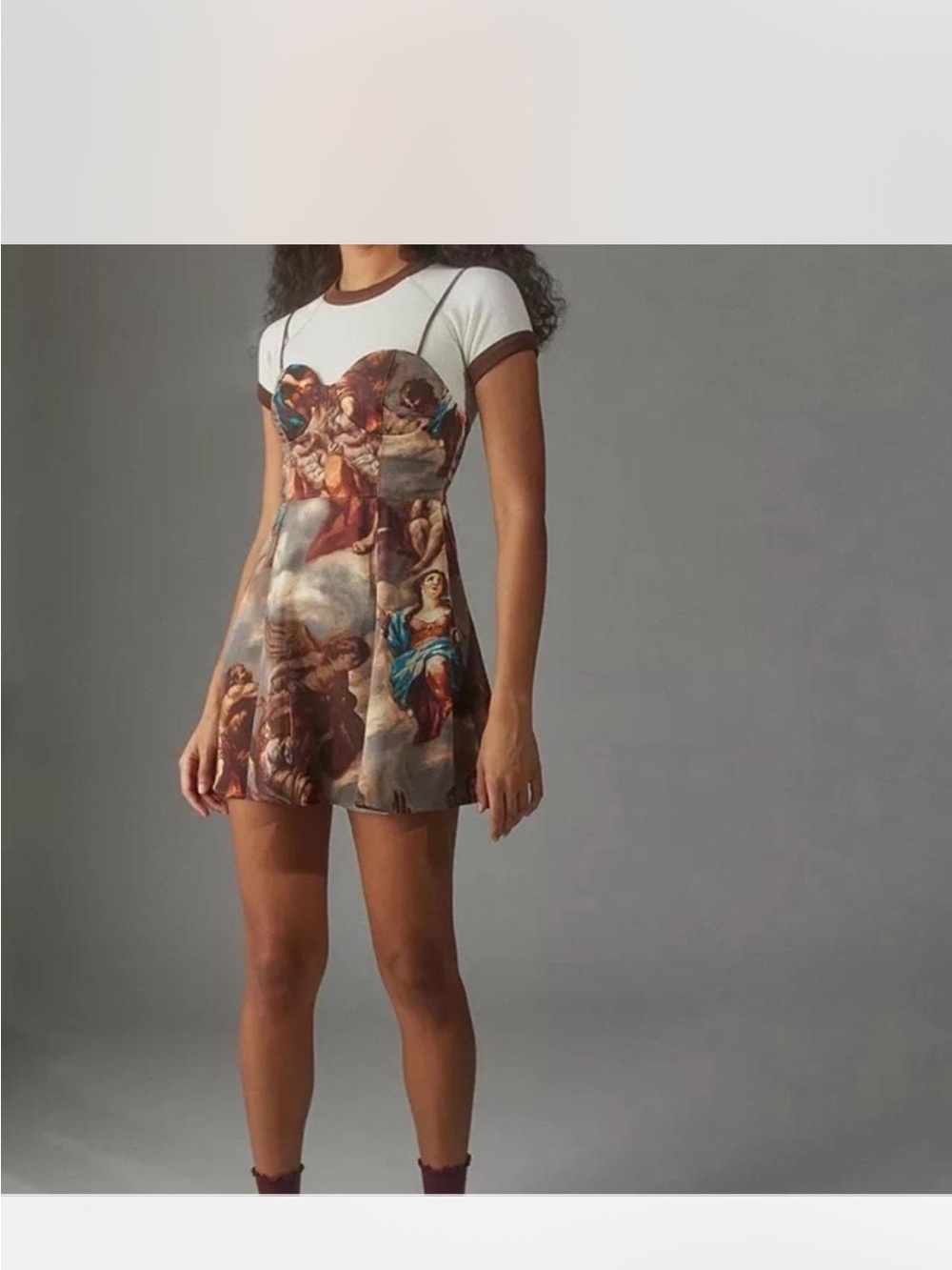 BNWT Urban Outfitters Renaissance Boroque Fit Flare Mini Dress Sz L